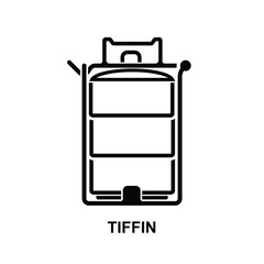 Tiffin icon. Metal Tiffin Thai food carrier isolated on background vector illustration.