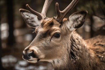 Close up of the reindeer. Generative AI