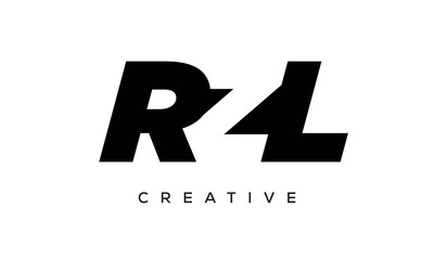 RZL letters negative space logo design. creative typography monogram vector	