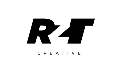 RZT letters negative space logo design. creative typography monogram vector	
