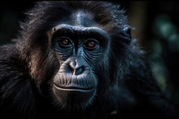 Obraz premium A portrait of a long haired ape. Generative AI