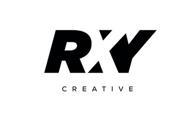 RXY letters negative space logo design. creative typography monogram vector	