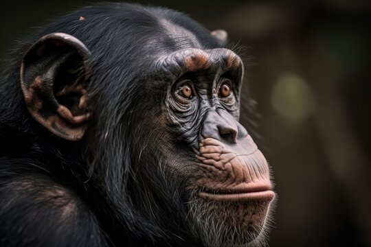 Chimpanzee has a serious thinking. Generative AI