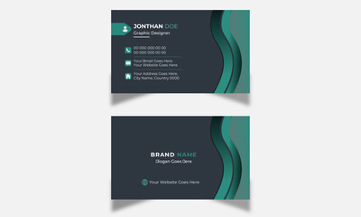 Naklejka premium Modern and simple Double-sided Horizontal Name Card Vector illustration Colorful Gradient Business Card. Modern corporate and creative Visiting card.