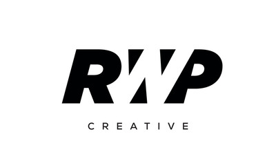 RWP letters negative space logo design. creative typography monogram vector	