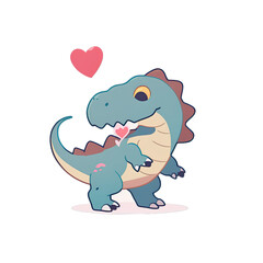 Obraz premium Children's Little Dinosaur Illustration, generated AI, generated, AI