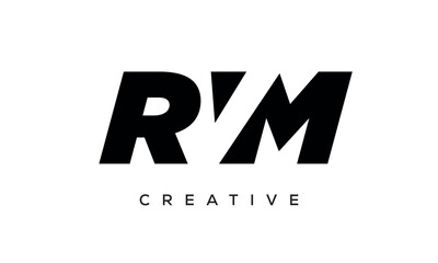 RVM letters negative space logo design. creative typography monogram vector	