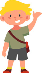 school boy student with school bag