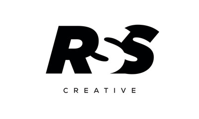 RSS letters negative space logo design. creative typography monogram vector	