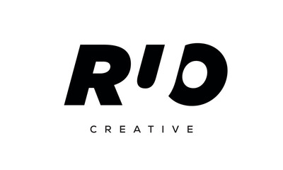 RUO letters negative space logo design. creative typography monogram vector	