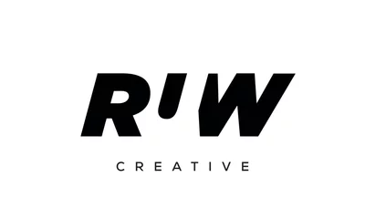 Fotobehang RUW letters negative space logo design. creative typography monogram vector  © PIARA KHATUN