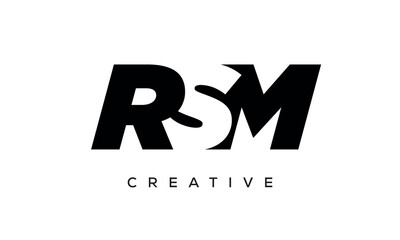RSM letters negative space logo design. creative typography monogram vector	