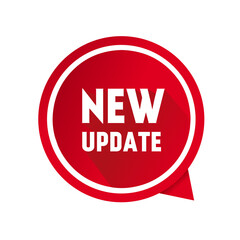 Vector Illustration New Update banner template. speech bubble icon. Flat style design.