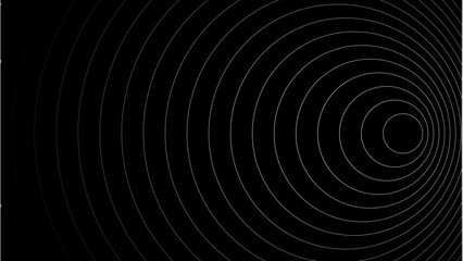 Create a bold look with a centric circle background featuring vector graphics of sound waves. The black and white color ring and spinning circle target add a modern touch.