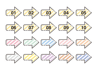 矢印アイコンセット・ストライプ