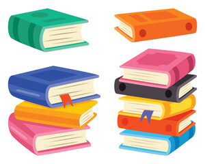 Set Of Various Colorful Books