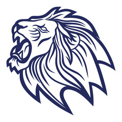 Lion Roar Logo Head Mascot