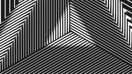 Striped background. Raster geometric ornament. Black and white stripes. Monochrome ornamental background. Design for decor,print.background in 4k format  3840 х 2160.