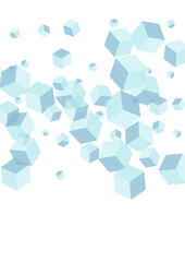 Fototapeta na wymiar Sky Blue Box Background White Vector. Geometric Gift Card. Blue Square Data Texture. Creative Illustration. Monochrome Chaos Cubic.