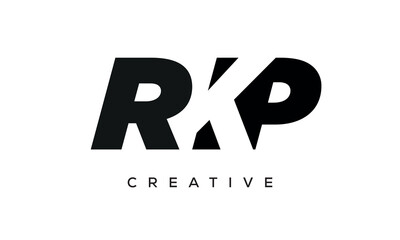 RKP letters negative space logo design. creative typography monogram vector	