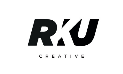 RKU letters negative space logo design. creative typography monogram vector	