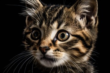 Fototapeta premium Face of a kitten. Close up. Generative AI
