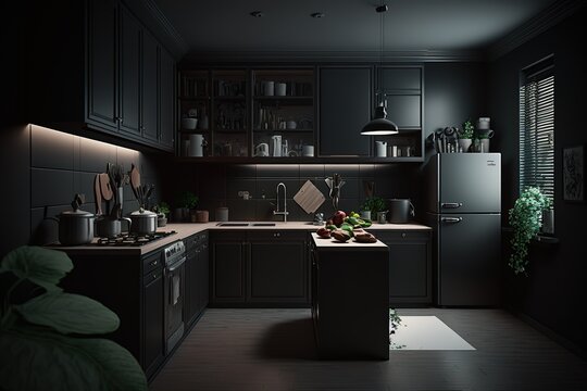 Modern Minimalistic Dark Styled Kitchen