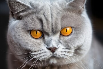 Animal with orange eyes a British cat. Generative AI