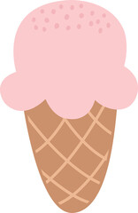 Ice Cream decorative elements in cartoon style