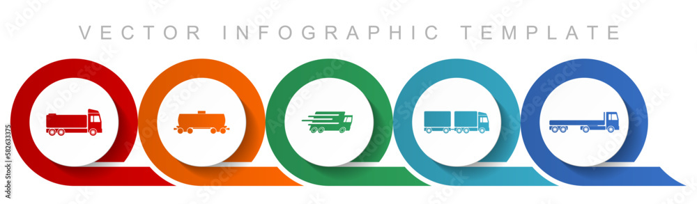 Aufkleber transport icon set, miscellaneous icons such as truck, cistern, wagon and delivery for webdesign and