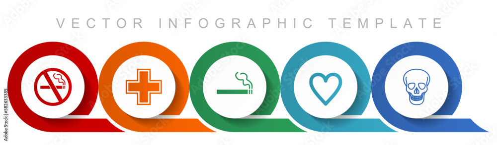 Poster health icon set, miscellaneous icons such as no smoking, cross, cigarette, heart and skull for webde