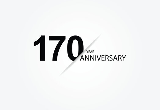 170 years anniversary logo template isolated on white, black and white background. 170th anniversary logo.