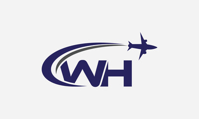 Tour and travel logo design, Airline agency symbol and aviation company monogram vector