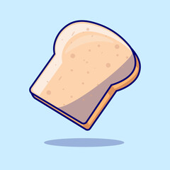 White Bread Vector, Flat Icon, Flat Design