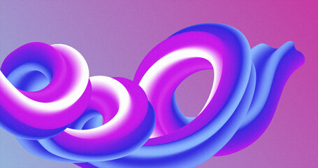 Abstract purple pink gradient 3D caramel candy curved line