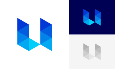 letter U logo design vector
