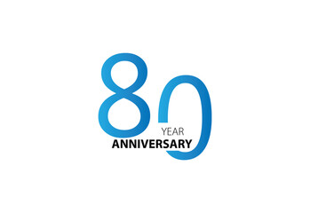 80 years anniversary template logo.