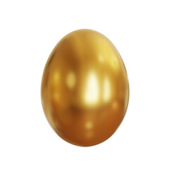 3d golden chicken egg isolated on white background. Happy easter holiday. 3d render illustration.