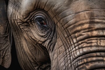 Asian elephant's head and texture. Generative AI