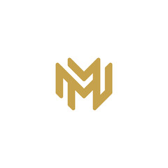 Unique modern creative elegant luxurious artistic black and gold color M initial based letter icon logo.
