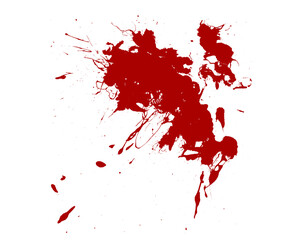Blood splatter, horror backgrounds. Watercolor brush isolated on PNG background for art design. Royalty high-quality transparent stock of abstract drops brush for painting, ink splatter, bloodstain - obrazy, fototapety, plakaty