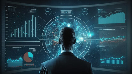 bussines man touch the digital technologi by generative ai