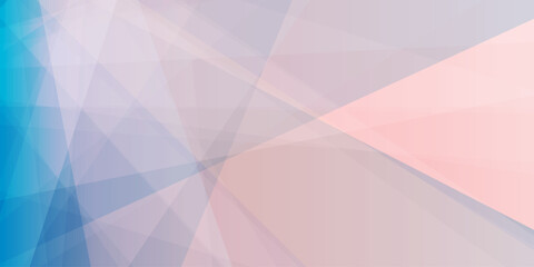 Colorful 3D Modern Style Triangle Shaped Translucent Overlaying Planes, Geometric Shapes Pattern, Broken Glass Effect - Abstract Futuristic Vector Background, Pink and Blue Texture, Design Template