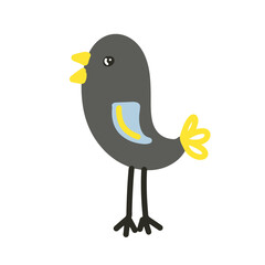 Vector bird, cute animal isolated on white background