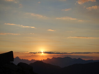 Sunset over Aravis range 