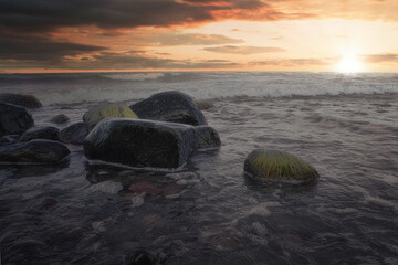 Ostsee - Meer - Warnemünde - Rostock - Seascape - Beach - Sunset - Baltic Sea Vacation Coast -...