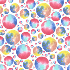 Watercolor confetti polka dots seamless pattern
