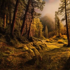 Mysterious realistic highly detailed Landscape That Inspires Wanderlust with depth k quality