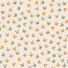 Tiny butterflies seamless pattern. Vector background