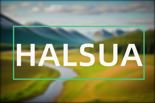 Halsua: Der Name der finischen Stadt Halsua in der Region Keski-Pohjanmaa vor einem Foto
